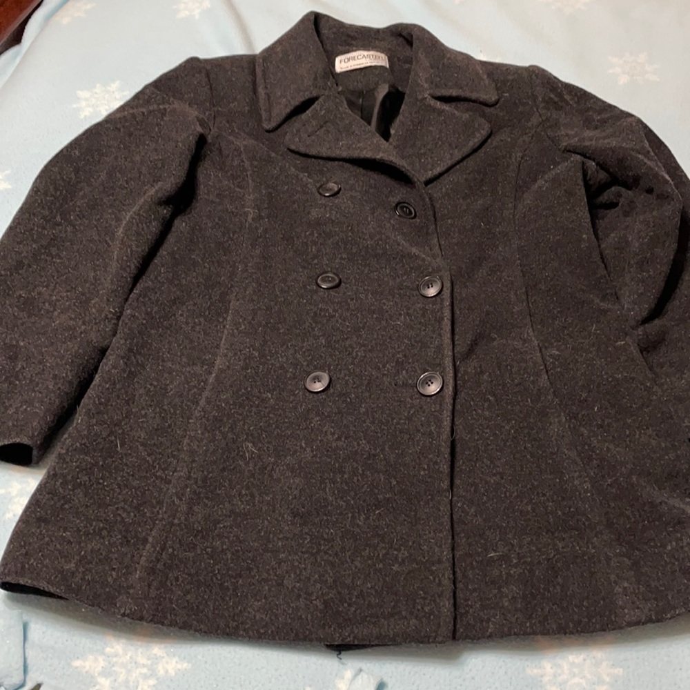 Forecaster of Boston brand woman’s sz 6 wool blend pea coat charcoal gray🛍